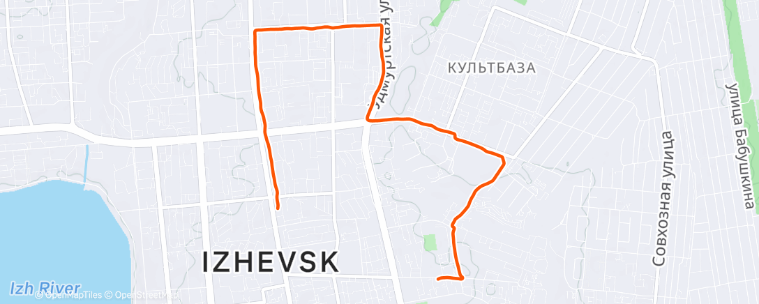 Map of the activity, Дневной забег