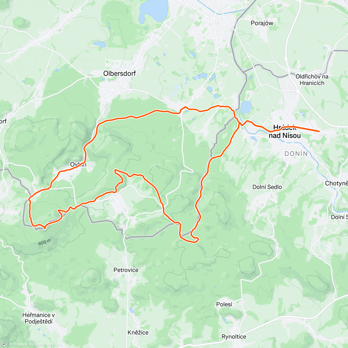 Map of the activity, Evening Mountain Bike Ride