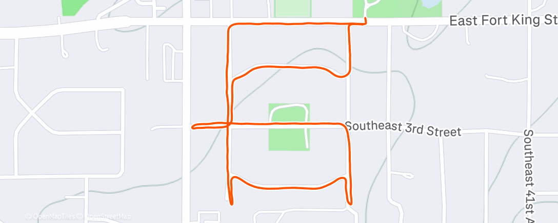 Map of the activity, Afternoon Run