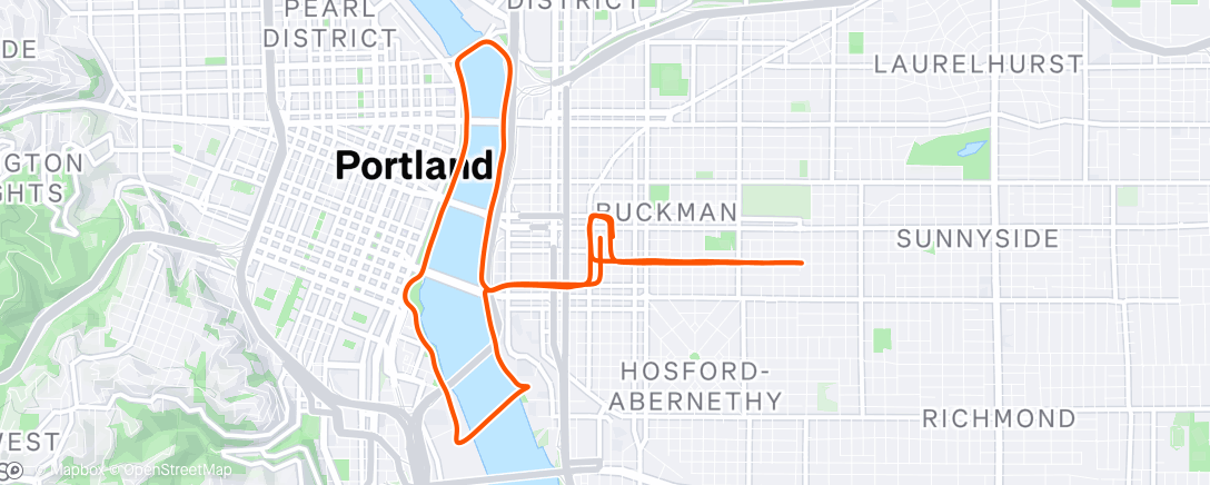 Map of the activity, Afternoon Run
