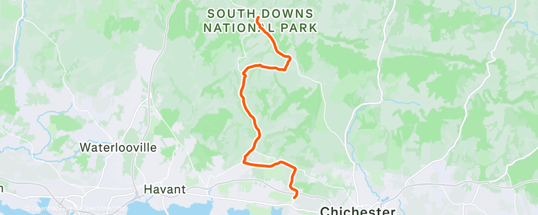 Map of the activity, Lunch Ride