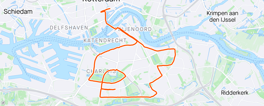 Map of the activity, NK Marathon Rotterdam DNF