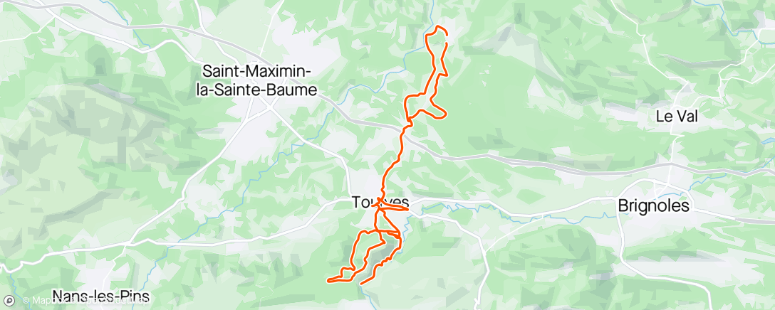 Map of the activity, Sortie VTT dans l'après-midi