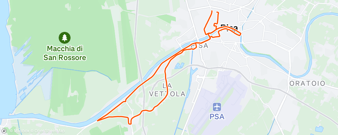 Map of the activity, Pisa Half Marathon La Pisanina 2025