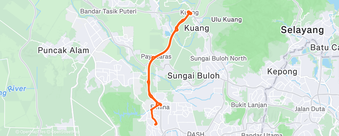 Map of the activity, 2026-01-20Ride