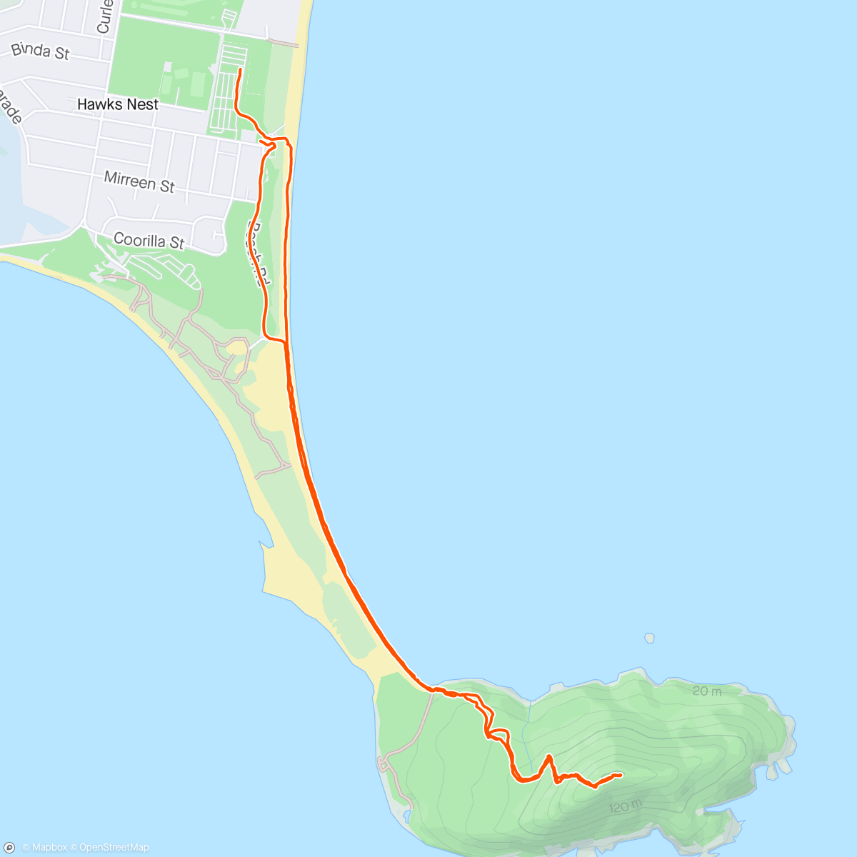 Map of the activity, Walk/ run / hike / swim. Perfect Yacaaba 😍