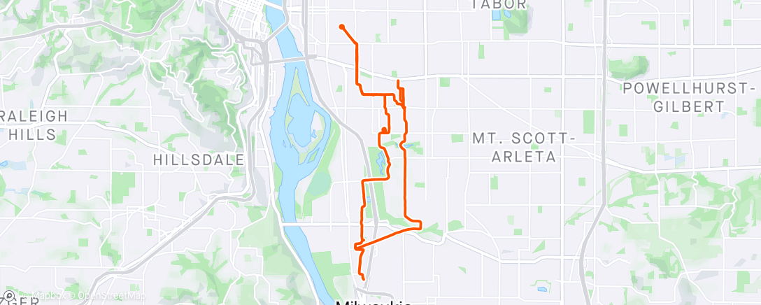 Map of the activity, Friday Night Ride