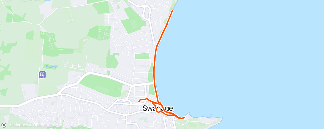 Mapa de la actividad, Morning Run - Hazel & Jessica along bright, breezy beachfront, registered for Newport marathon 2025