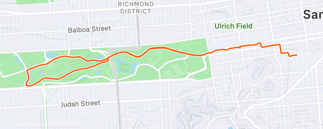 Map of the activity, My go to 0.5mi at HM pace with 90sec easy intervals