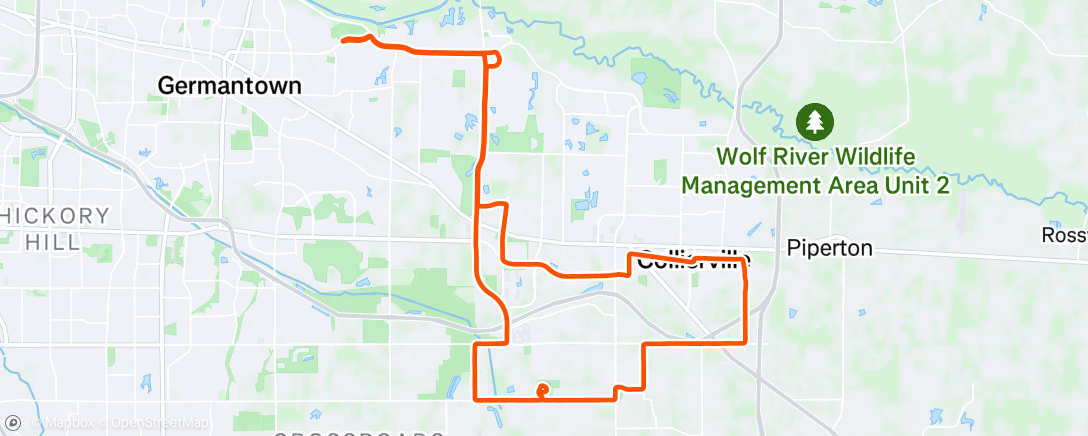 Map of the activity, Lunch Ride