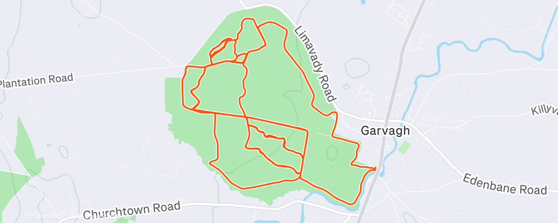 Map of the activity, Evening Mountain Bike Ride