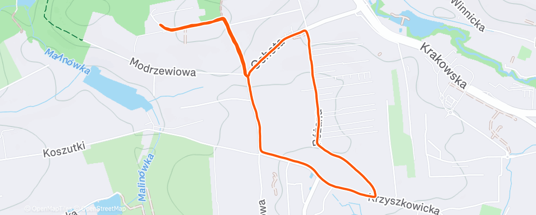 Map of the activity, Evening Run