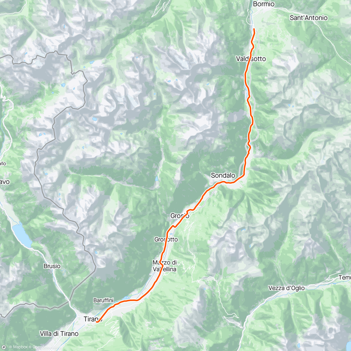 Map of the activity, ROUVY - Race: Bormio to Tirano | Italy