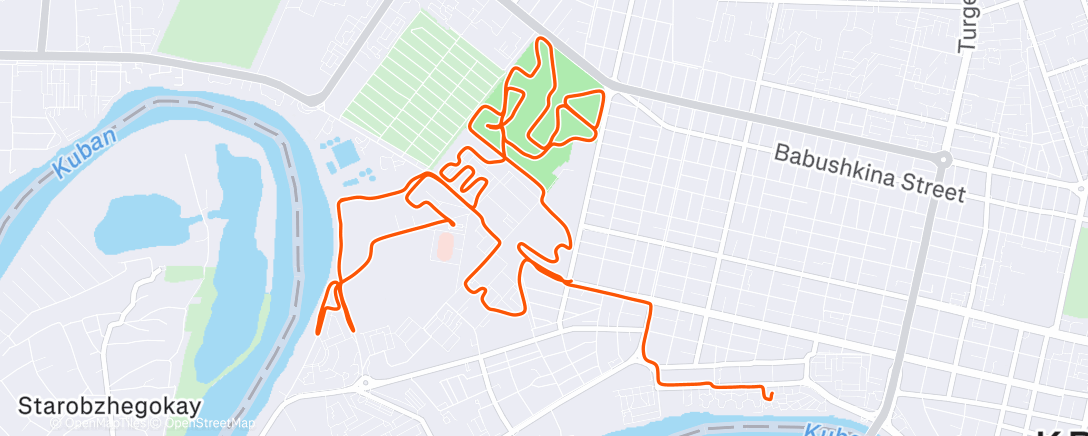 Map of the activity, Полуденный заезд