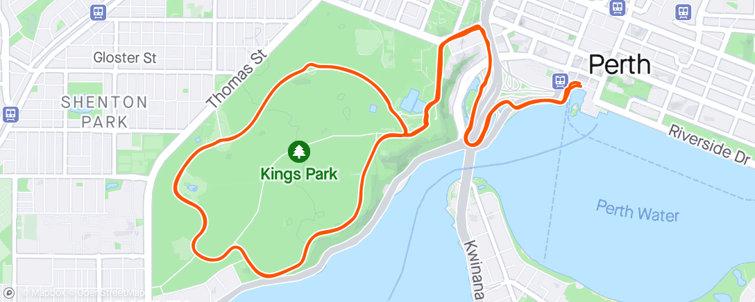 Map of the activity, Kings Park Tempo