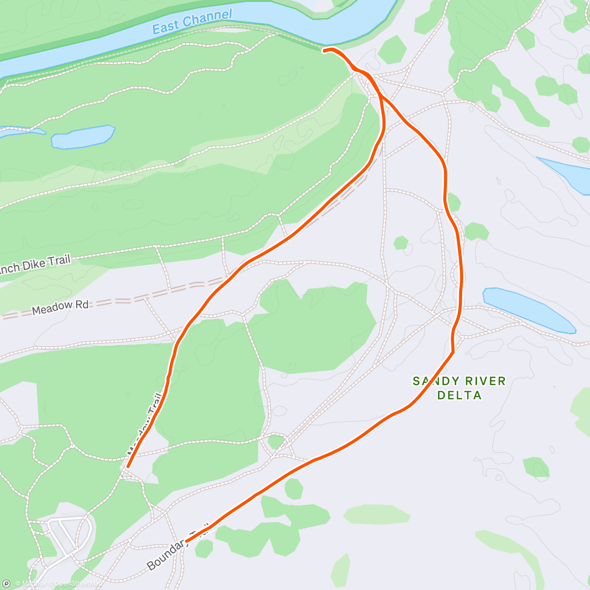 Map of the activity, 1000 Acres