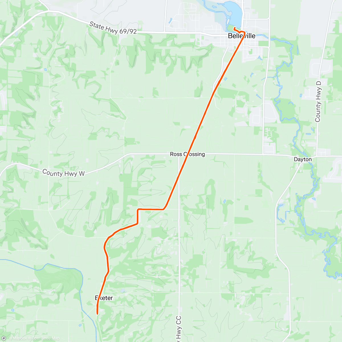 Map of the activity, Mini Muskie Half-Marathon