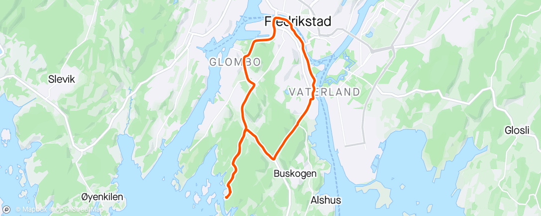 Map of the activity, Rolig hyttejogg