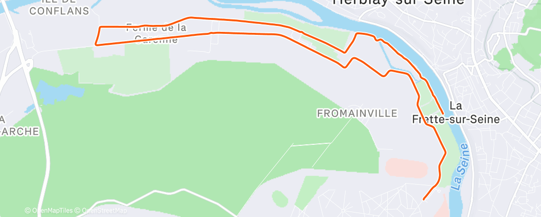 Map of the activity, Afternoon Run