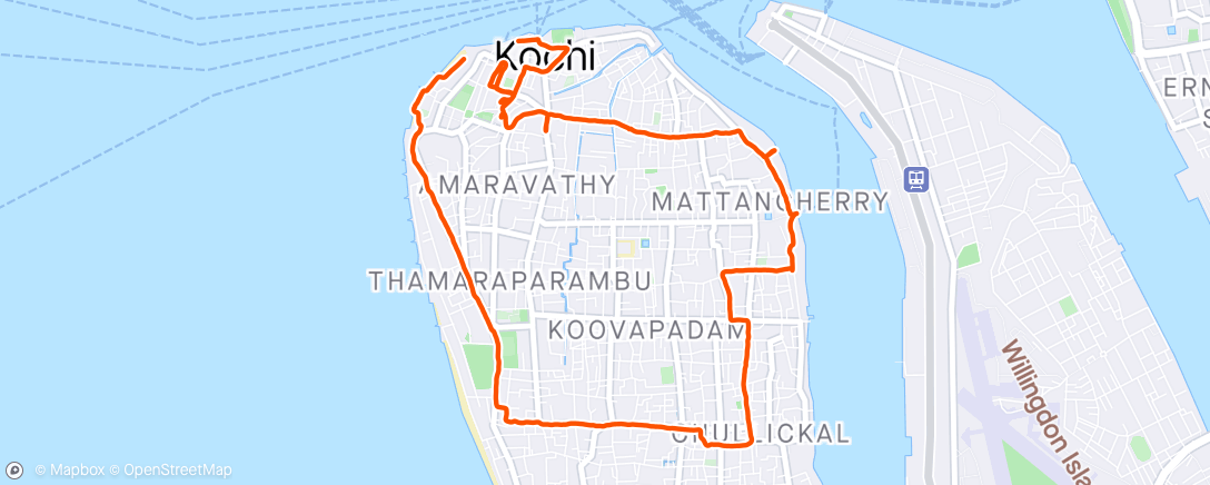 Map of the activity, Fort Kochi Walk