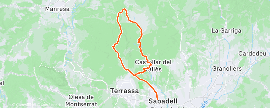 Map of the activity, 2025-12-14Ride