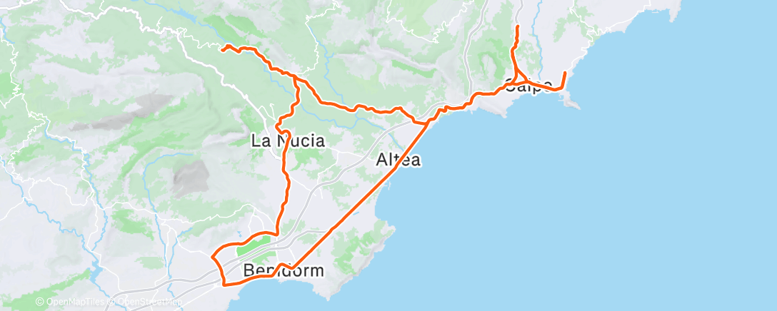 Map of the activity, Pedalata mattutina