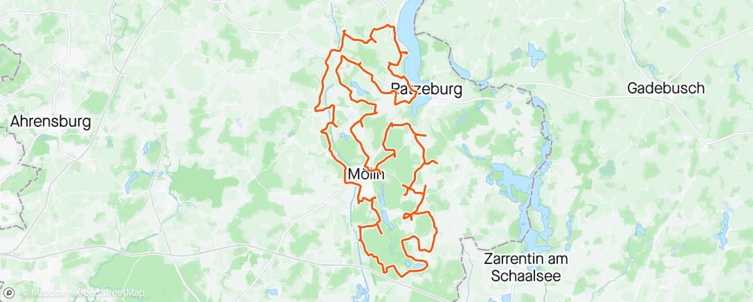 Map of the activity, Mölln - Ratzeburg, Kacheln sammeln