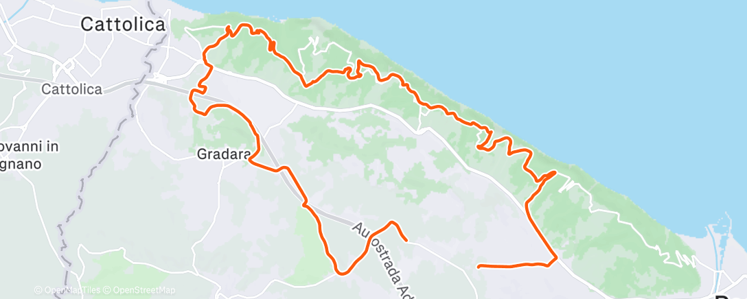 Map of the activity, Pedalata dell'ora di pranzo