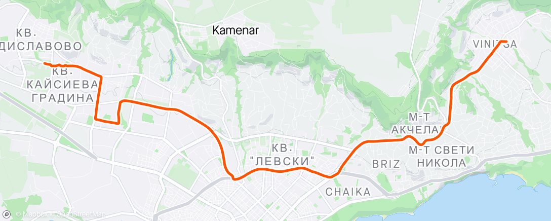 Map of the activity, Night E-Mountain Bike Ride