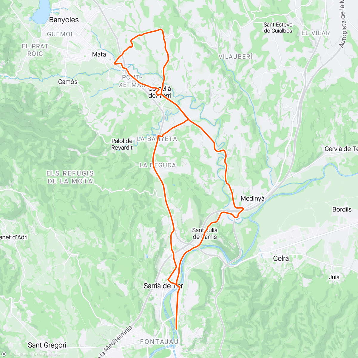 Map of the activity, S P I N   🌥️  Fresh rubber on the road feels SO good!