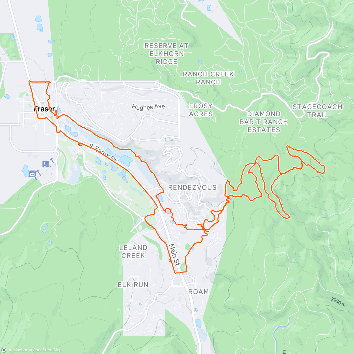 Map of the activity, Winter Park Mountain Biking