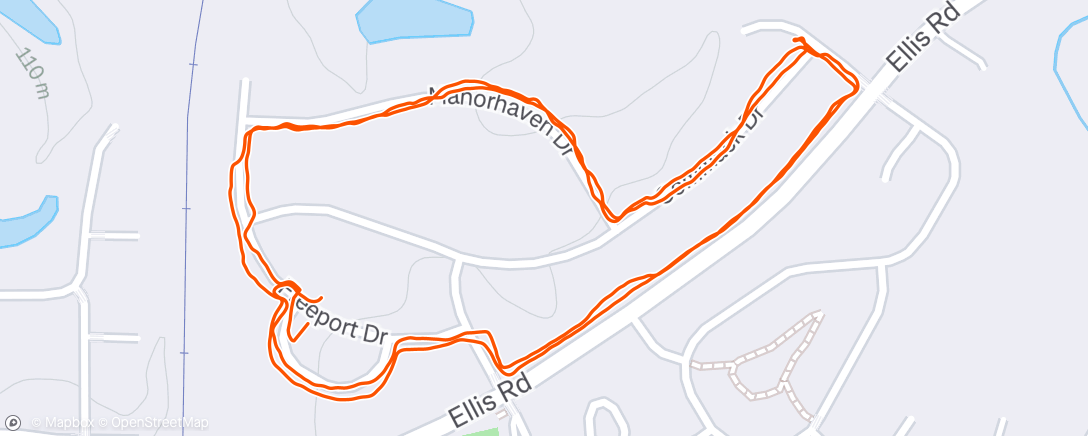 Map of the activity, Evening Run