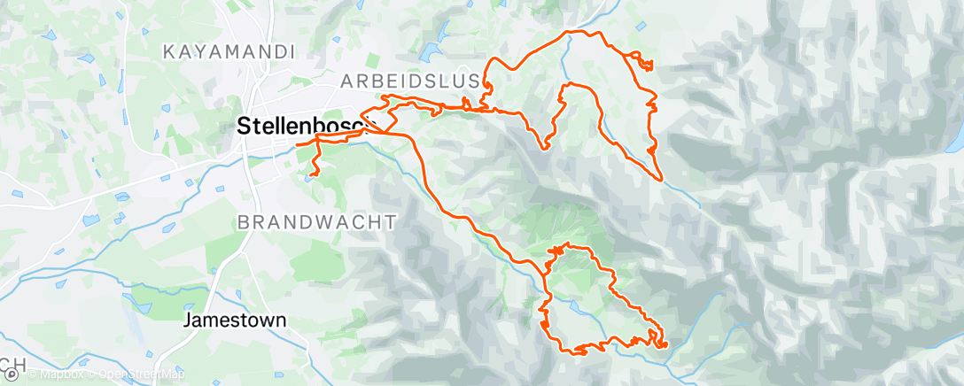 Map of the activity, Stellenbosch Day 7