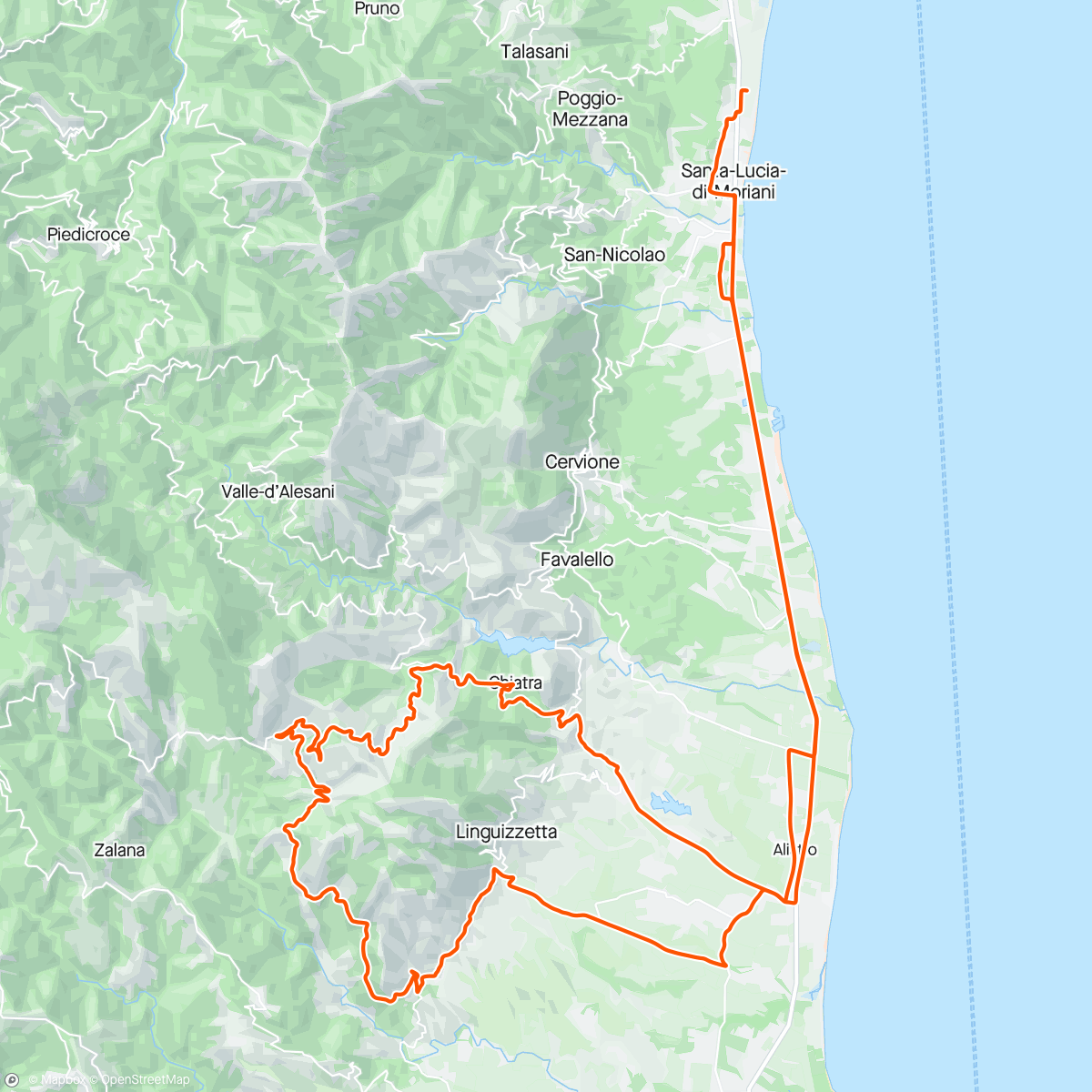 Map of the activity, Corsica #4 ☀️🌬🚴🏻‍♀️🚴‍♂️
