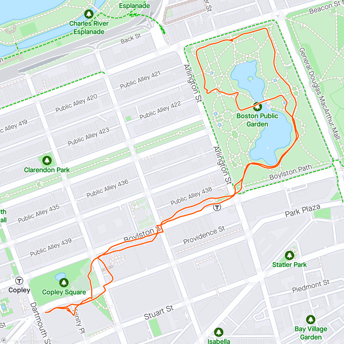 Map of the activity, Evening Run ☀