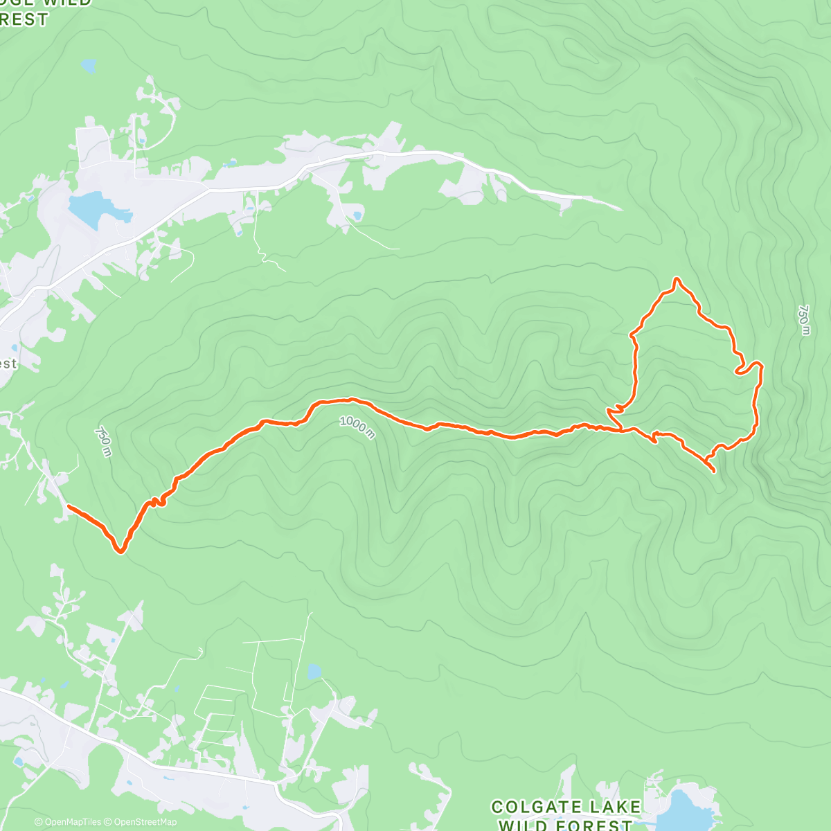 Map of the activity, Thomas Cole, Black Dome and Black Head Loop