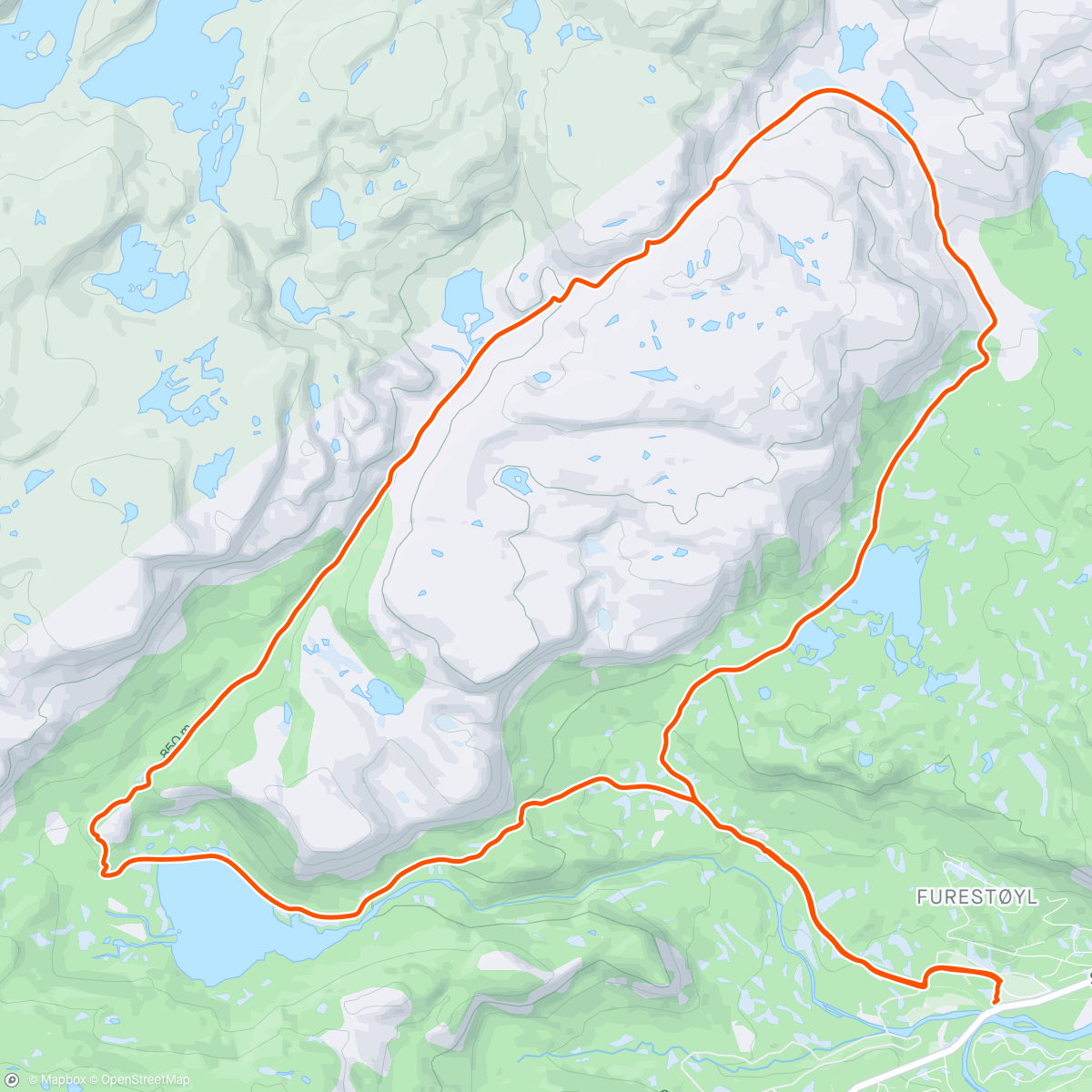 Map of the activity, Rundt Hovdefjell
