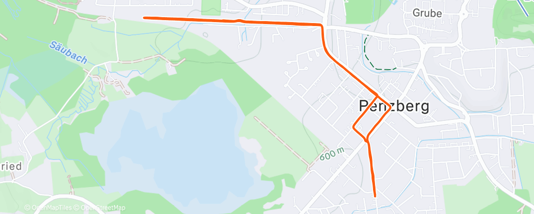 Map of the activity, 6x1000m