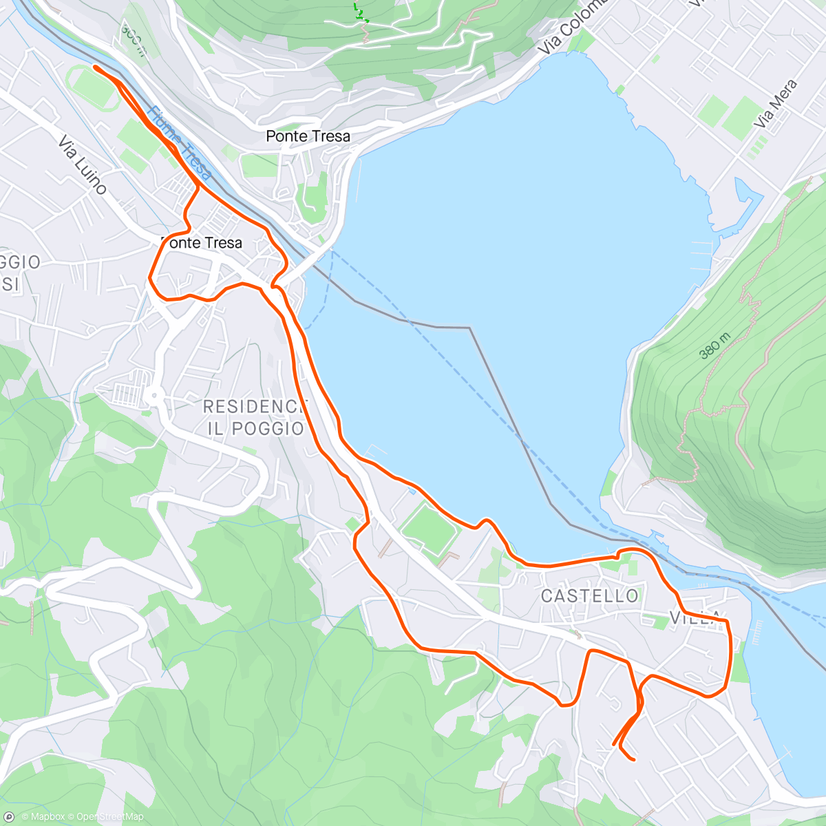 Mapa de la actividad, Camminata