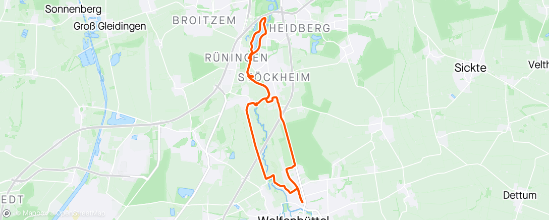 Map of the activity, Abendlauf