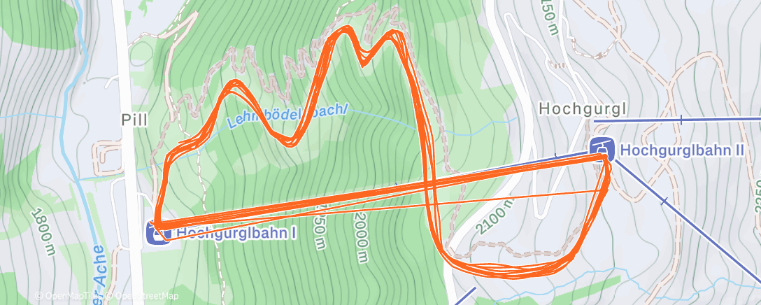 Map of the activity, Esquí alpino vespertino