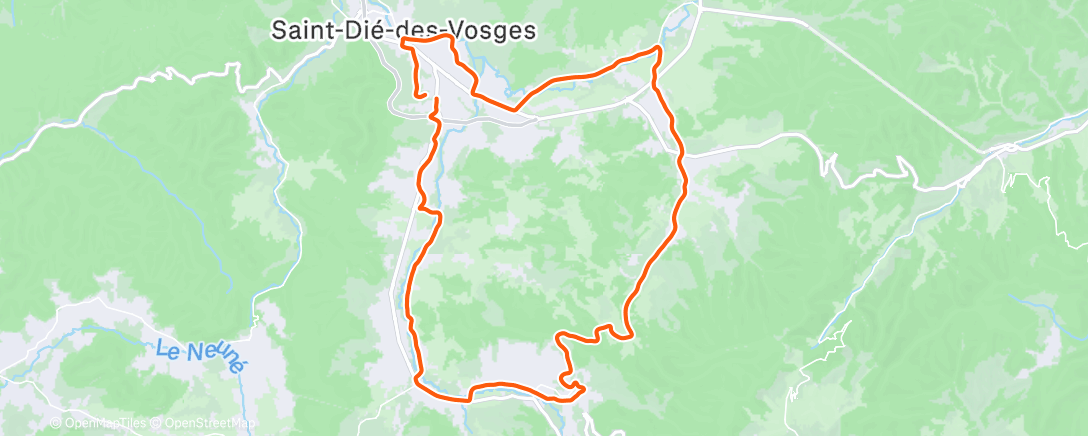 Map of the activity, Sortie vélo le matin