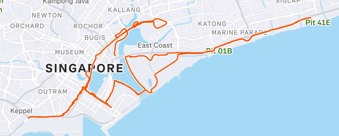 Map of the activity, Singapore Marathon 2025