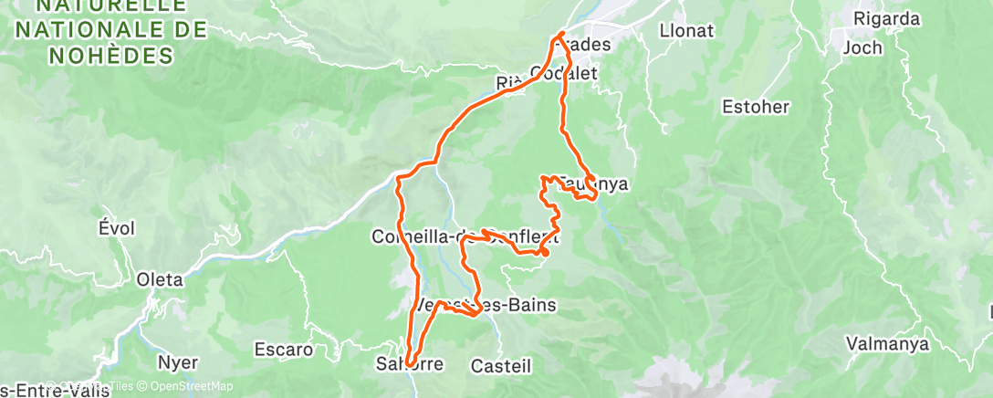 Map of the activity, Lunch Ride