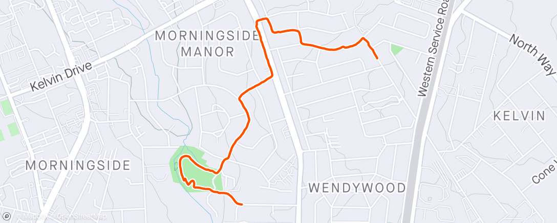 Map of the activity, Sunday Walk