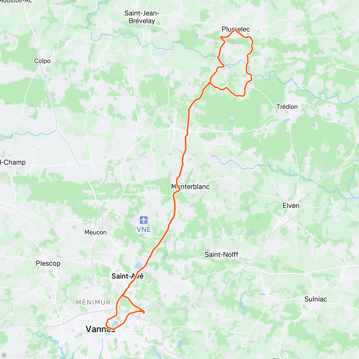 Map of the activity, Bicicleta por la mañana