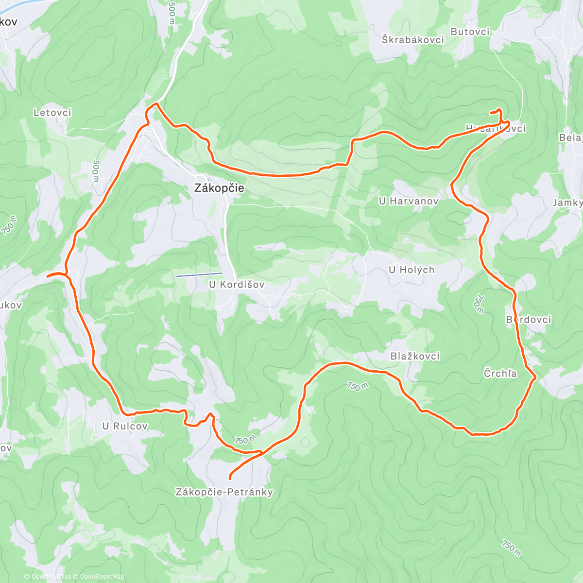 Map of the activity, Lovely White 🥰🙃 Zákopčie Run