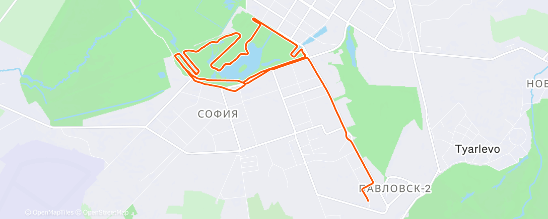 Map of the activity, Утренний забег