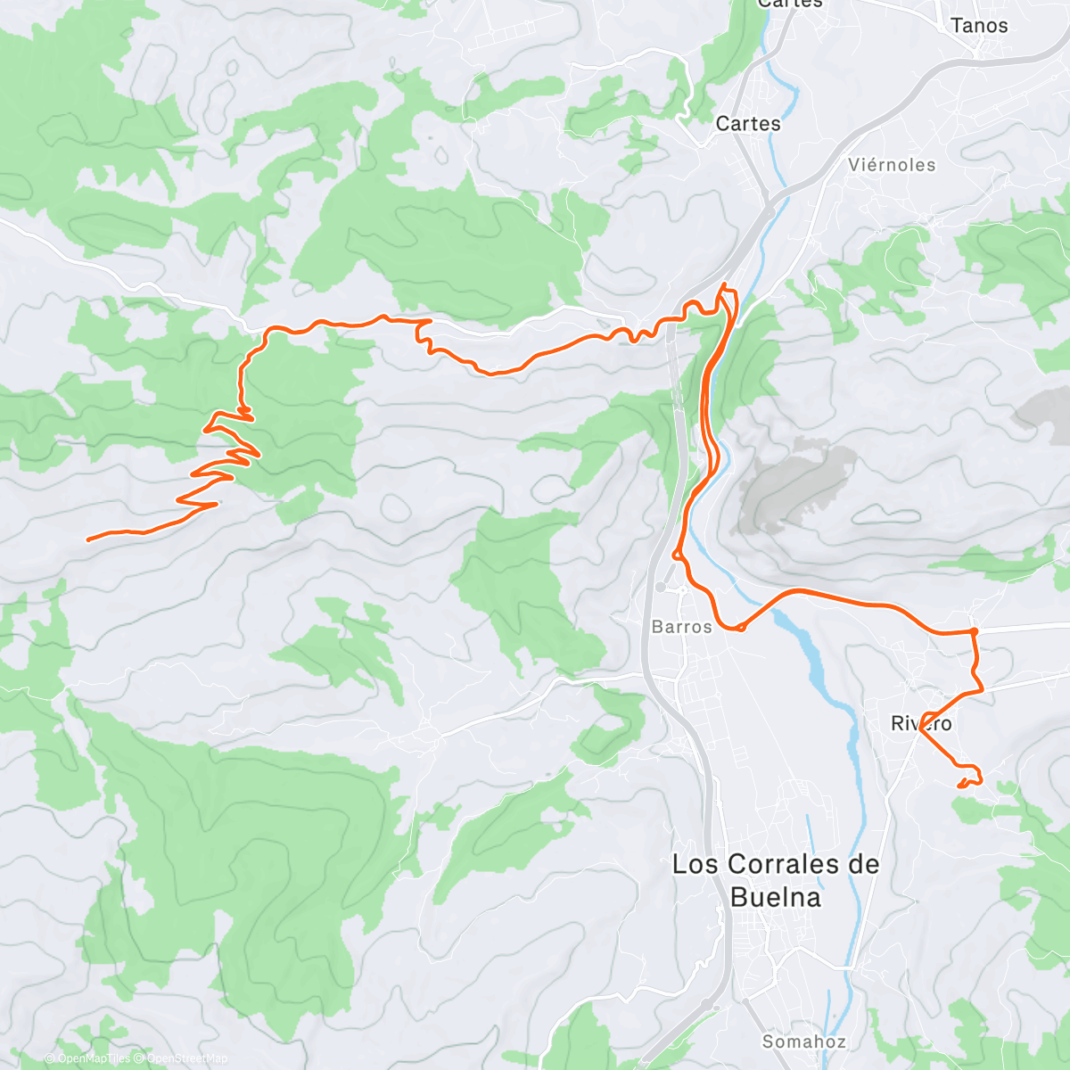 Map of the activity, Hasta las Antenas de Ibio.