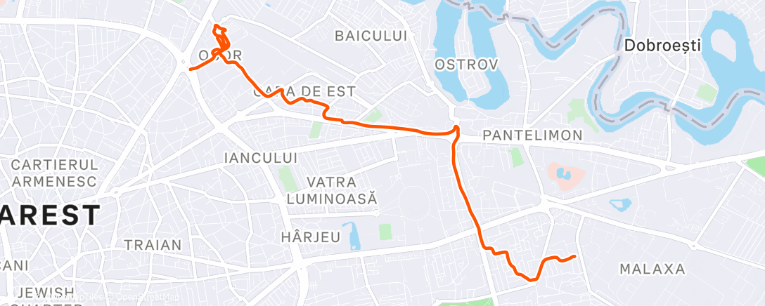 Map of the activity, Walk BucurEşti 7.5K - Bicaz via Obor Urban Discovery Session ❄️